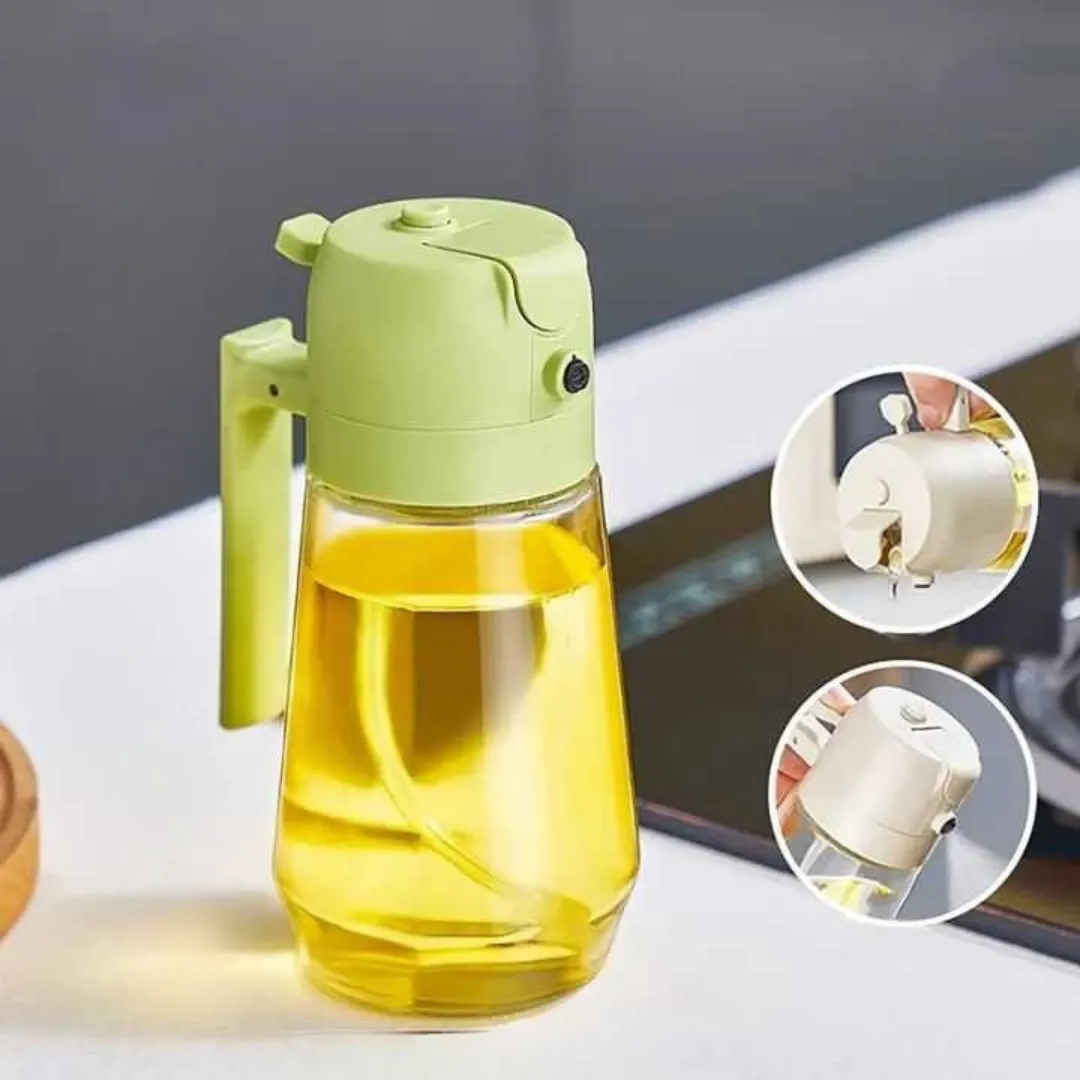 2in1 Oil Sprayer Glass Bottle For Cooking Anti Leakage Olive Oil Storage Bottle